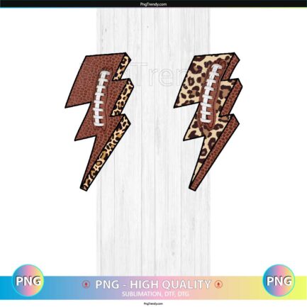 Football Leopard Lightning Png Digital Design