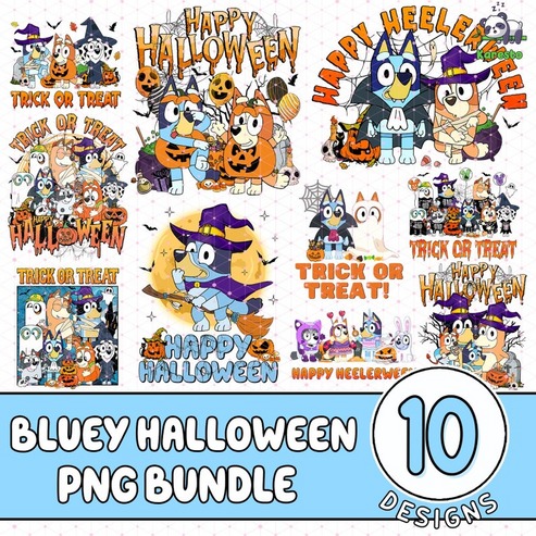 halloween bluey png bundle